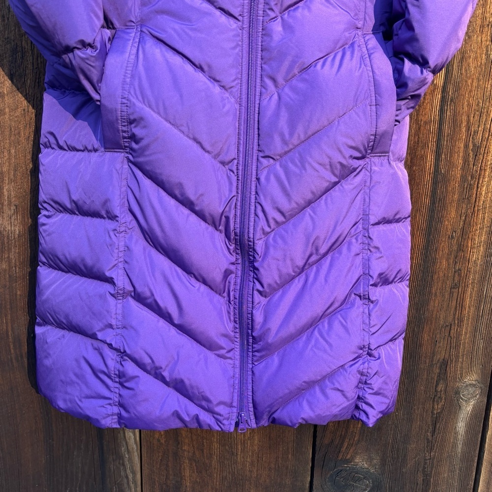 Lands End Down Puffer Coat 600 80/20 Deep Purple Hood Size S 6-8 - Picture 8 of 11